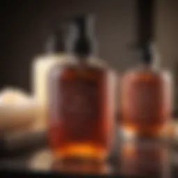 Luxurious hair care products on a vanity