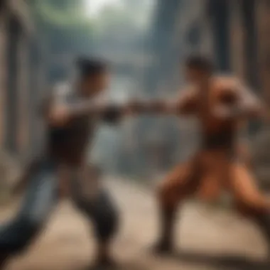 Martial arts showdown in ancient temple ruins