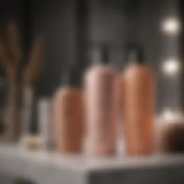 Aftercare products displayed elegantly on a vanity