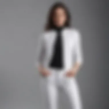 Timeless Monochrome Ensemble Minimalist outfit featuring white jeans and a classic black top