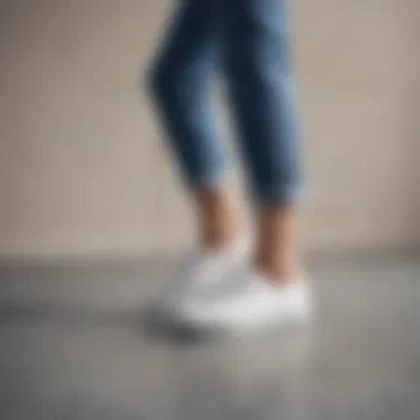 Minimalist White Keds Pairing with Denim