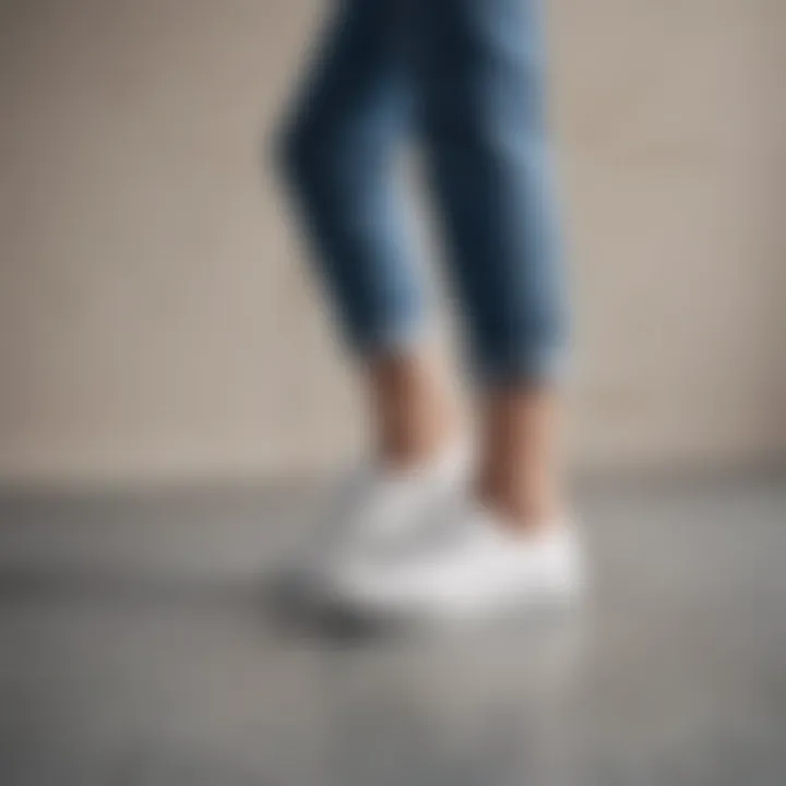 Minimalist White Keds Pairing with Denim