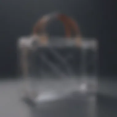 Modern clear acrylic handbag with geometric design