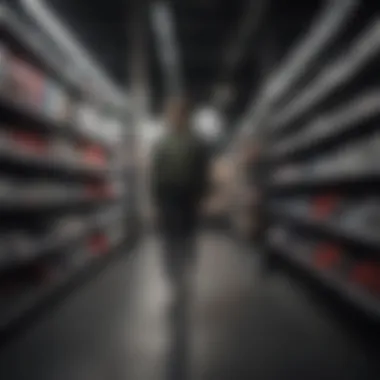 A shopper analyzing discount tags