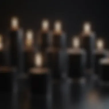 Marketing materials showcasing black candles