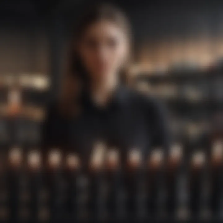 Consumers selecting black candles in a retail setting