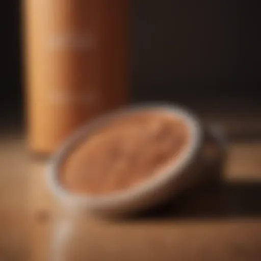 Close-up of bronzer compact with brush