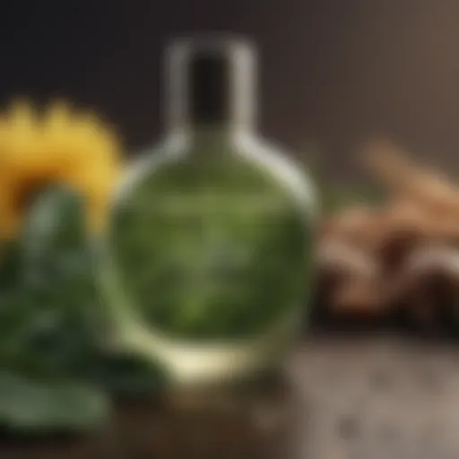 Illustration of botanical ingredients in shampoo