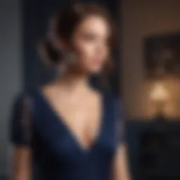Elegant Lounge Dress in Navy Blue