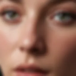 Close-up of a nose strip applied on skin