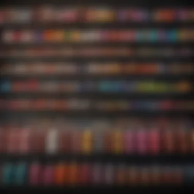 A vibrant display of various color-safe hair products arranged elegantly