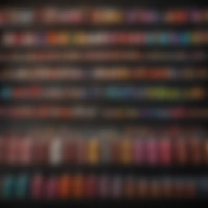 A vibrant display of various color-safe hair products arranged elegantly