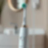 A close-up view of an advanced electric toothbrush showcasing its innovative design and features.