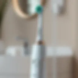 A close-up view of an advanced electric toothbrush showcasing its innovative design and features.