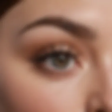 Close-up view of a lash serum applicator