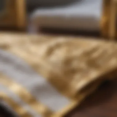 Luxurious Gold Trim Design Opulent Gold Trim Accentuating Tory Burch Towel