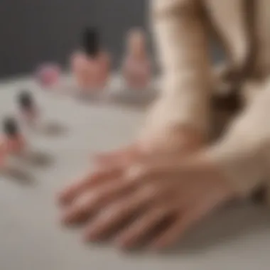 A stylish arrangement of different outfits paired with neutral nail colors.