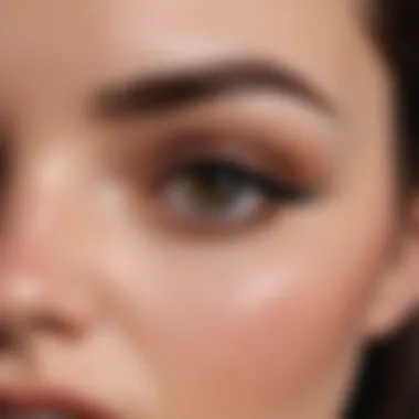 Graceful Eyeliner Application Elegant eyeliner strokes on model's eye