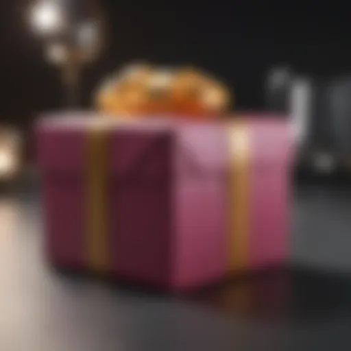 Elegantly wrapped gift box on a digital screen