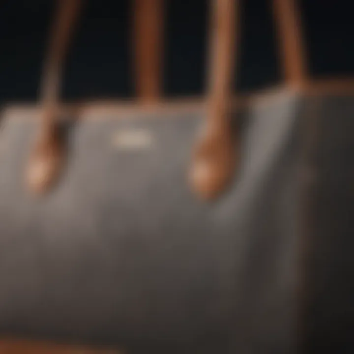 Close-up of premium materials used in a fashionable tote