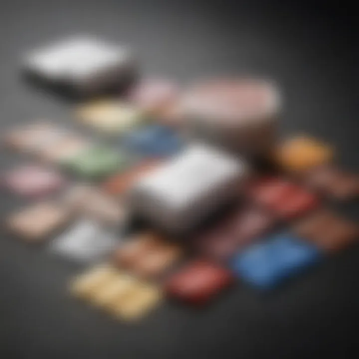 A collection of various wax strips showcasing different styles and packaging
