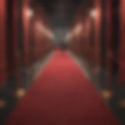 Elegant red carpet entrance at the Oscars