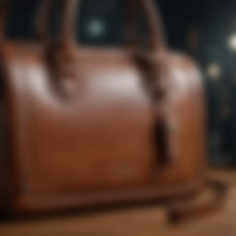Elegant leather handbag showcasing fine craftsmanship