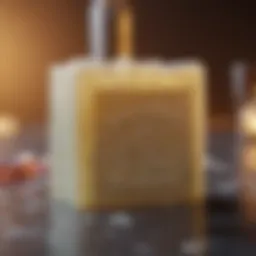 Close-up of salicylic acid soap with natural ingredients