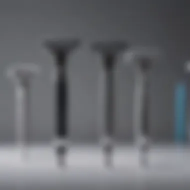 Different types of razors displayed side by side