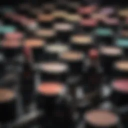 An array of vibrant makeup products on display