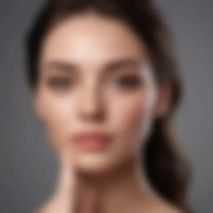 A luxurious skincare routine setup featuring various serums
