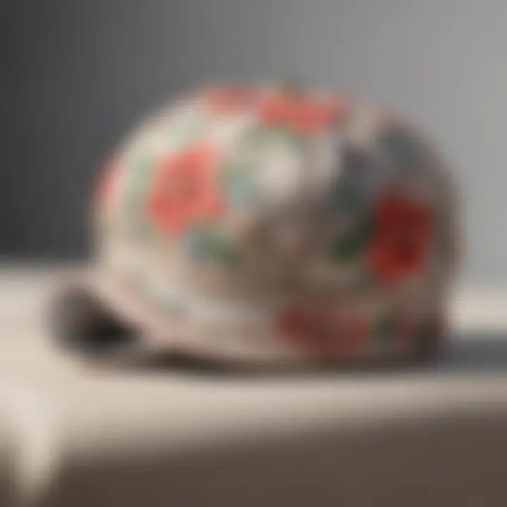 Silk Cap with Floral Embroidery Detail