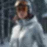 Elegant ski jacket in motion