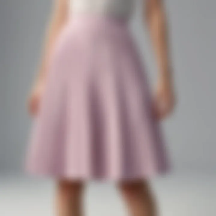 Minimalist pleated midi skirt in soft pastel shade