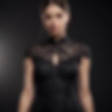 Sleek black mini dress with lace detail