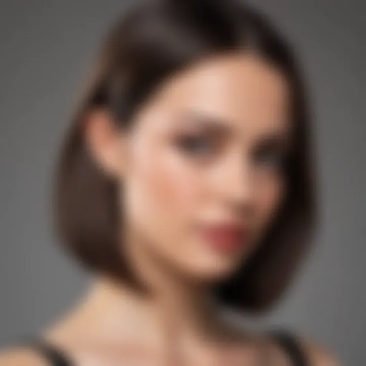 Sleek half-up half-down hairstyle for shoulder-length hair