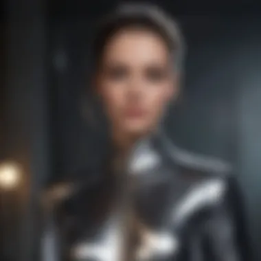 Sophisticated Metallic Mastery Sleek Metallic Power Suit