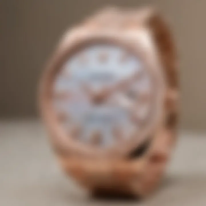 Sleek Rose Gold Rolex Watch with Mother of Pearl Dial