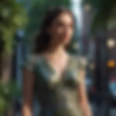 Cityscape Elegance Sleek Silhouette Dress in Urban Jungle