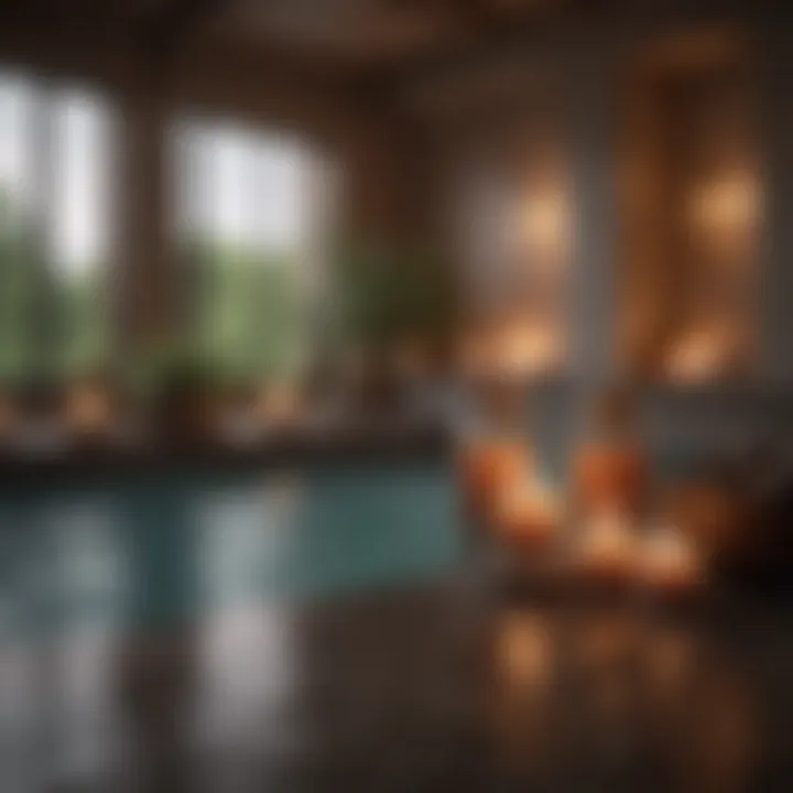 Luxurious spa setting with essential oils and candles