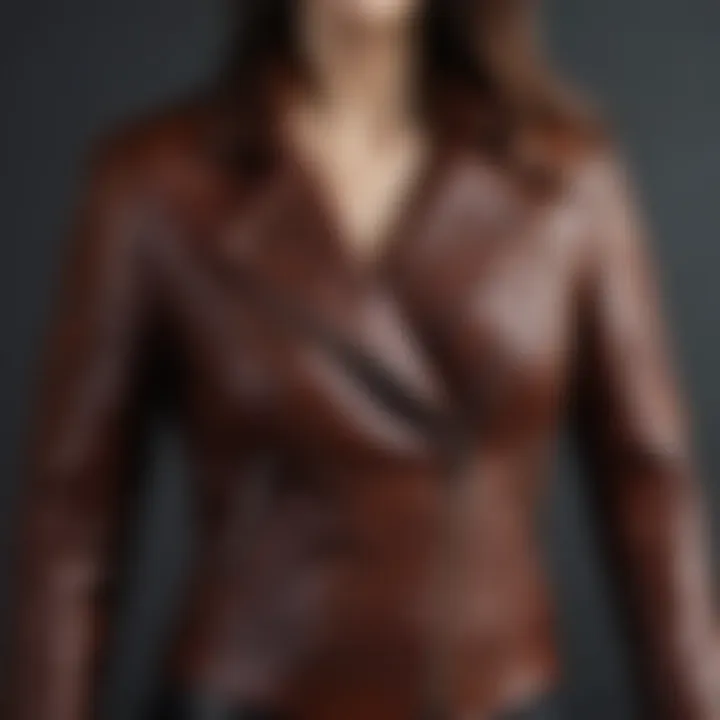 Sophisticated leather jacket showcasing unique cut-out patterns