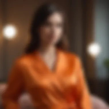 Chic Styling Inspiration with Silk Pajamas Sophisticated outfit pairing with orange silk pajamas for a glamorous look