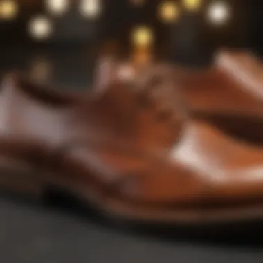 Close-up of premium materials used in Steve Madden oxfords.