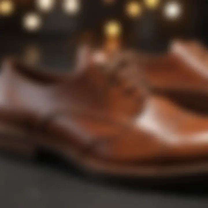 Close-up of premium materials used in Steve Madden oxfords.
