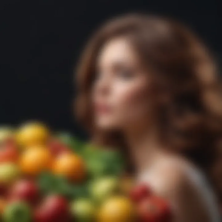 A colorful array of nutrient-rich foods that benefit hair vitality