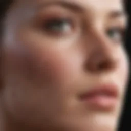 Detailed view of skin pores
