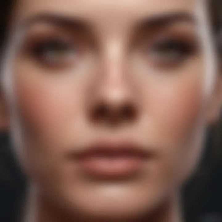 Close-up of a glowing skin surface emphasizing fine texture