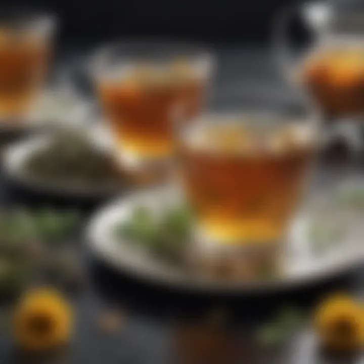 A calm setting with herbal teas that reduce puffiness