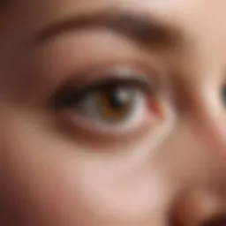 Close-up of a refreshing eye gel application