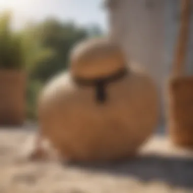 Straw Hat and Rattan Bag